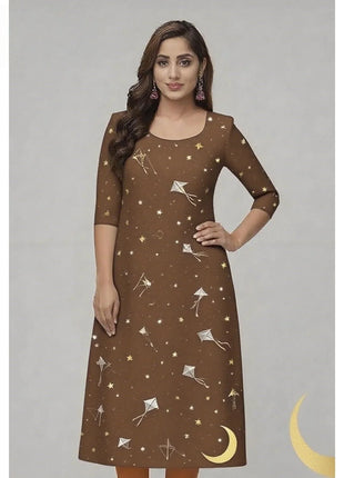 Muslim Kurtta Women Casual Fashion Dress Straight Tube Casual Ethnic Vetement Femme Flowers National style Kaftan Dress Moroccan