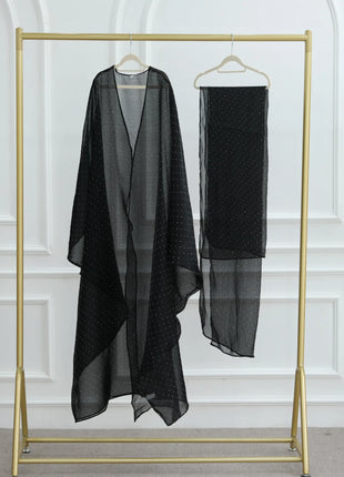 Middle Eastern Islamic Three-Piece Clothing for Women Ramadan Muslim Modest Abaya Dress with Hijab 2025 New Turkey Kaftan Robe