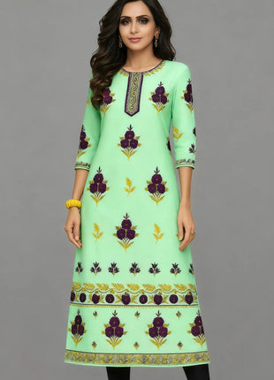 National style Women's Kurtta Casual Fashion Dress Slit hem Kurtta Tube Casual Ethnic Abito Donna Musulmana Girls Prayer Dress