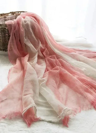 Thin Scarf Shawl New Cotton and Linen Women's Solid Color Sunscreen Muslim Headband Israel Saudi Arabia Japanese South Korea