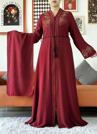 2024 Women Elegant Party Dress Chiffon Open Abaya Muslim Women Dress Islamic Clothing Cardigan Abaya Women Muslim Dress
