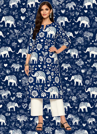 Muslim Women Kurt Casual Dress Long Sleeve Straight Casual Ethnic Flower Mandarin O-Neck Round Regular Size 3D Design Suitable