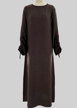 Eid Islamic Modest Dress for Women Abaya Lace-up Sleeve Morocco Casual Ramadan Vestidos Prayer Kaftan Dubai Muslim Long Robe