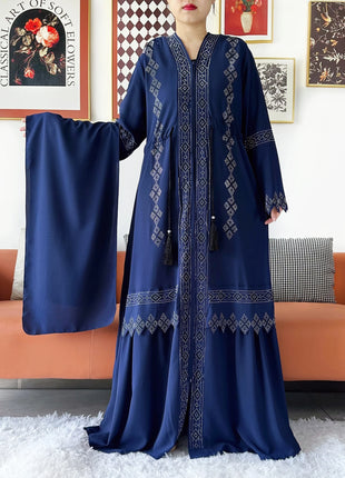 Laxury Design New Women Elegant Dress Chiffon Open Abaya Muslim Women Dress Islamic Clothing Cardigan Abaya Women Muslim Dress