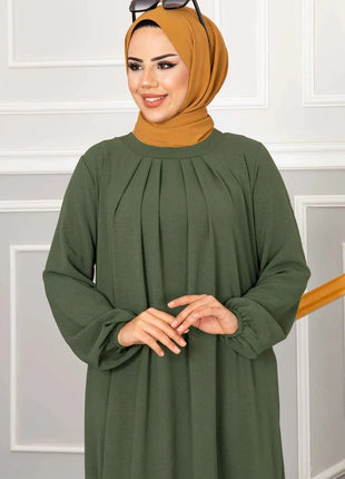 Women Eid Muslim Dress Ramadan Morocco Pleated Party Dresses Dubai Kaftan Islam Vestidos Arab Long Robe Solid Abaya Modest