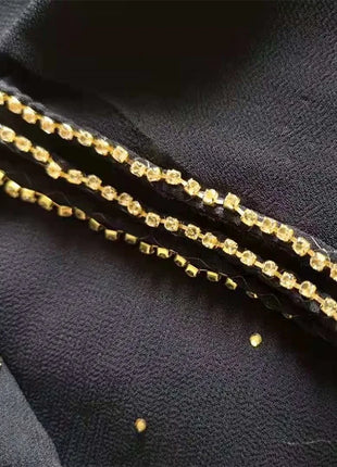 High Quality Rhinestone Chain Pearl Chiffon Long Scarf Hijabs Elegant Dubai Muslim Womens Party Wrapped Turban Shawls Headwear