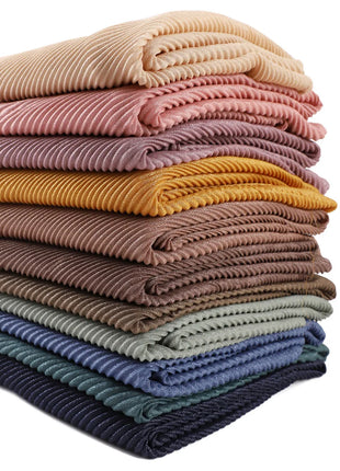 New Breathable Soft Solid Color Silver Silk Crumpled Shiny Pleated Shawl Women's Hair Towel Scarf One Piece Dropshipping