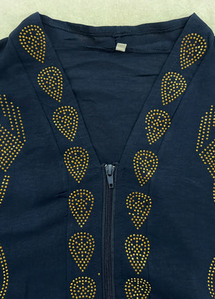 Muslim Open Abayas For Women 2024 Pure Chiffon Zipper Diamonds Loose Femme Robe Islam Dubai Boubou Moroccan Caftan With Turban