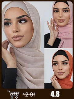 Hot Muslim Fashion Woman Soft Hijabs Scarf Shawl Plain Cotton Jersey Scarves Turban Women Long Shawls Head Wrap Headband Abaya