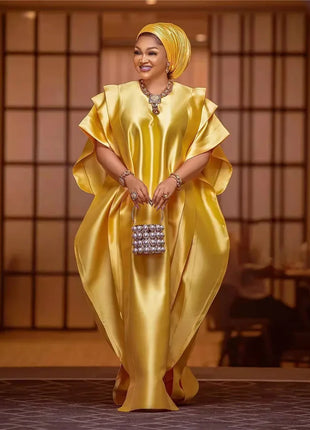 Velvet African Dresses for Women Evening Party Dress Dashiki Africa Clothing Long Robe Dubai Moroccan Flare Sleeve Nigeria Gown