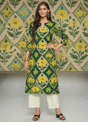 Muslim Women Kurt Casual Dress Long Sleeve Straight Casual Ethnic Flower Mandarin O-Neck Round Regular Size 3D Design Suitable