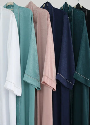 2024 Muslim Modest Cardigan for Women Eid Arab Abaya Dubai Dress Islamic Daily Long Sleeve Clothing Turkey Solid Color Coat Robe