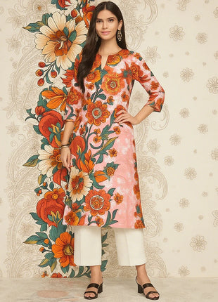 Muslim Dress Kurt Women Fashionable Elegant Straight Tube Casual Flowers Color Elephant Pattern Tenue De Priere Femme Musulmane