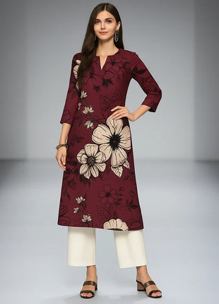 Muslim Kurt Flowers Women's Fashion Comfortable Long Sleeve Straight Casual Ethnic Vestidos Longos Parrot Print New Dress