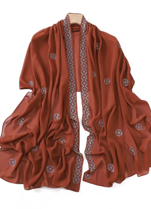 Fashion Rhinestone Chiffon Long Scarf Shawl for Women Head Wrap Hijab Turban Islam Veil Bandanas Bufanda Foulard Turbante Mujer