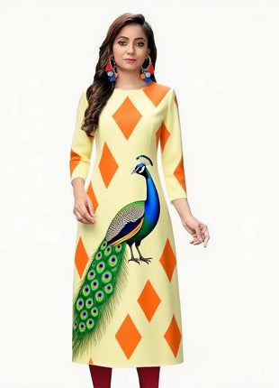 Muslim Dress Kurt Women's Fashionable And Elegant Slit hem Straight Tube Casual Kurtta Pattern Robe Abito Donna Musulmana