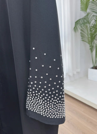 Eid Muslim Diamond Abaya For Women Button Cardigan Up Jalabiya Ramadan Dress 2026 Ramadan Caftan Party Long Robe Vestido Largos