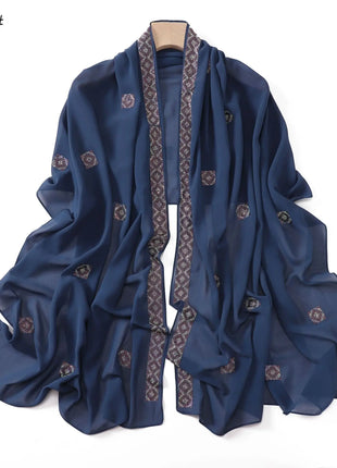 Fashion Rhinestone Chiffon Long Scarf Shawl for Women Head Wrap Hijab Turban Islam Veil Bandanas Bufanda Foulard Turbante Mujer