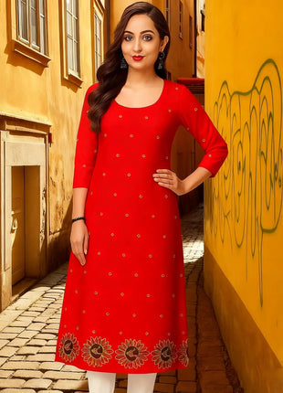 National style Women's Kurtta Casual Fashion Dress Slit hem Kurtta Tube Casual Ethnic Abito Donna Musulmana Girls Prayer Dress