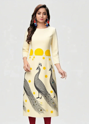 Muslim Kurtta Women's Casual Fashion Dress Slit hem Straight Tube Casual Ethnic Peacock National Style Abito Donna Musulmana