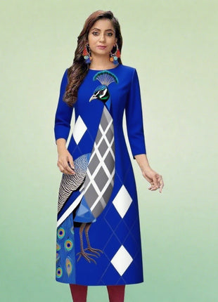 Muslim Dress Kurt Women's Fashionable Elegant Straight Tube Casual Flowers Color Elephant Pattern Abito Donna Musulmana Slit hem