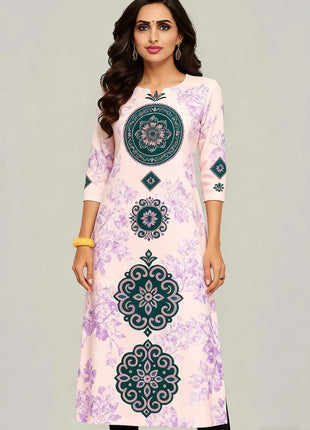 National style Kurt Women's Fashion Comfortable Long Sleeve Straight Casual Ethnic Peacock Pattern Robe Musulman Femme