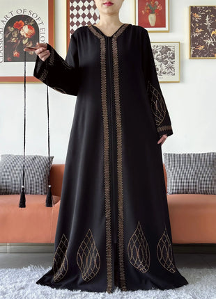 Elegant Women's Party Dress Chiffon Loose Open Zipper Abaya Muslim Islamic Clothing Cardigan Style for Special Occasions