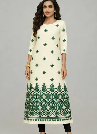 Dress Kurtta Women Fashionable Straight Tube Casual Bright Slit hem Flowers Patterns Robe Arabe Traditionnelle Turkish Abaya