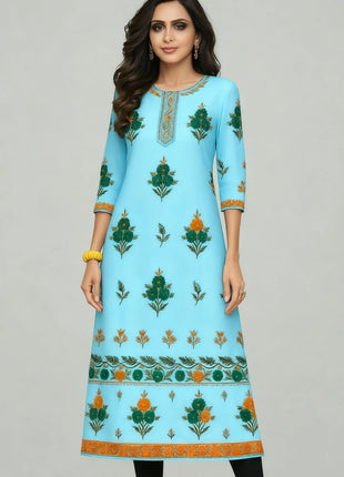 Muslim Kurt Flowers Women's Fashion Comfortable National style Straight Casual Ethnic Vestidos Slit hem Abito Donna