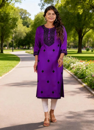 Muslim Dress Kurt Women's Fashionable Straight Tube Casual Round Neck Picture Multiple National Style Robe Femmes Musulmans