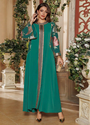 Eid Sequins Muslim Dress for Women Embroidery Party Long Dresses Robe Ramadan Dubai Kaftan Islam Vestidos Jalabiya Dresses 2025