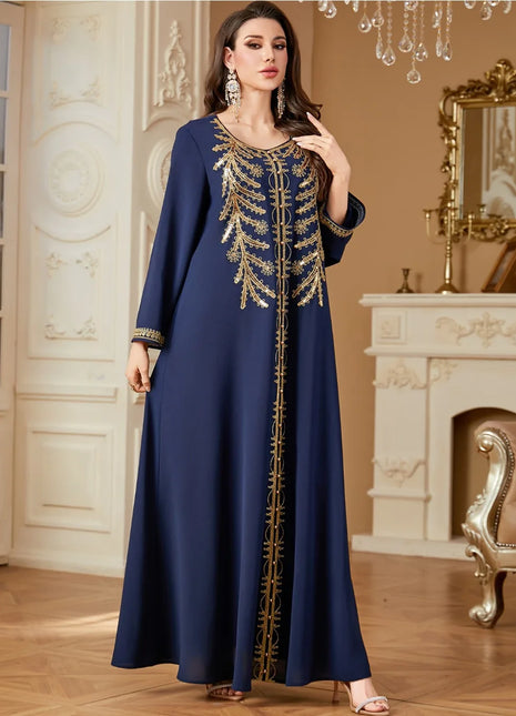 Ramadan Eid Muslim Dress for Women Party Abaya Dresses Embroidery Arab Long Robe Morocco Dubai Kaftan Islam Vestidos Jalabiya