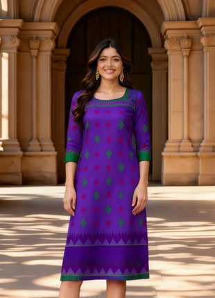 Muslim Peacock Kurtta Women Casual Fashion Dress National style Straight Tube Casual Ethnic Abito Donna Musulmana Turkish Abaya