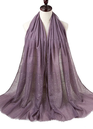 Cotton Linen Hijabs Scarf Turban Hijab Comfort Wearing Soft Paillette Shawls Fringed Muslim Fashion Women Scarves Hijab Ramadan