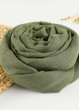 Muslim Cotton Linen Hijabs For Women Scarf Thin Plain Shawls Femme Musulman Soft Viscose Rayon Headscarf Islamic Turban Headband