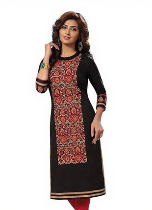 Muslim Kurt Women's Fashionable And Comfortable Dress With Flowers Straight Tube And National style Abito Donna Musulmana