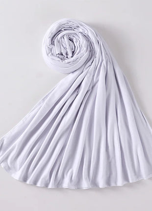 Muslim Plain Cotton Jersey Hijab Scarf Solid Color With Good Stitch Stretchy Soft Turban Head Wraps Shawl Foulard Femme