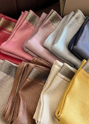 2023 New Women Scarf Winter Warm Solid Silk Wool Shawls Lady Wraps Bufanda Floral Pashmina Luxury Embroidery Warn Scarves