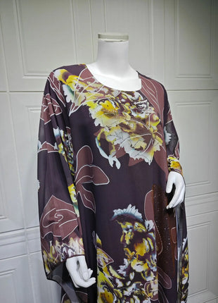 Muslim Dress for Women Chiffon Diamond Party Abaya Dresses Arab Long Robe Morocco Dubai Kaftan Vestidos Jalabiya Ramadan Eid