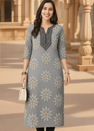 Muslim Women's Turkish Abaya Kurt Straight Tube Ethnic Slit hem Takchita Dress Abito Donna Musulmana Girls Prayer Dress