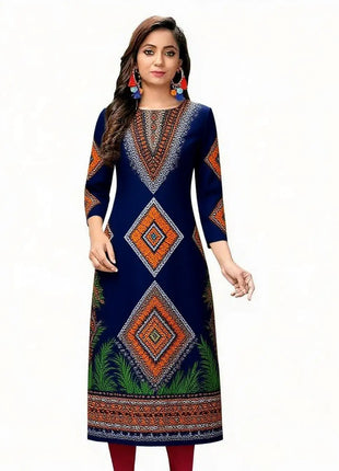 Muslim Dress Kurt Women's Fashionable Elegant Straight Tube Casual Flowers Color Elephant Pattern Abito Donna Musulmana Slit hem