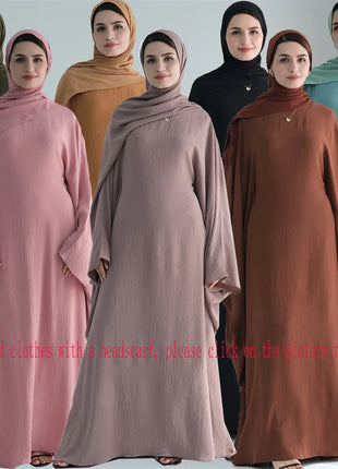 Ramadan Eid Soft Crepe Khimar Batwing Abaya Dubai Islam Muslim Modest African Dresses For Women Kaftan Kebaya Robe Femme Musulma