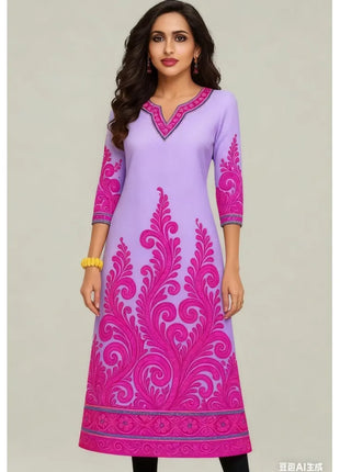Muslim Kurt Flowers Women's Fashion Comfortable Long Sleeve Straight Casual Ethnic Vestidos Longos Parrot 3D Print New Dress