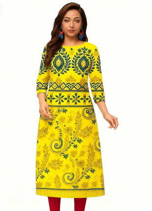Muslim Dress Kurt Women Fashionable Elegant Straight Tube Casual Slit hem Color Elephant Pattern Tenue De Priere Femme Musulmane