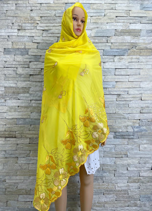 New Muslim Ramadan Scarf  Femme Musulman Foulard Hijabs For Woman African Islam Dubai Chiffon Sequins Embroidery Scarf Shawl