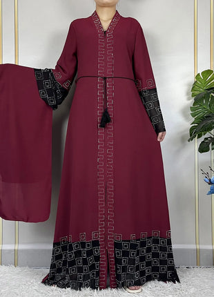 2024 For Women Elegant Dresses Dubai Party Outfits Long Sleeved Chiffon Dashiki Muslim Women Robe Open African Abaya Clothing