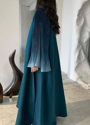 Open Front Abaya Muslim Flare Sleeve Casual Arabian Abayas Middle-East Elegant Turkey Kaftans Women Jilbabs Islamic Maxi Dresses