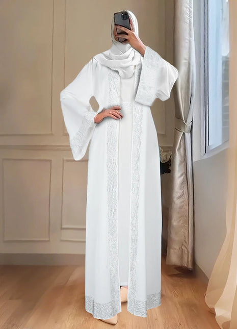 Open Abaya Dubai Kaftan Muslim Cardigan Abayas Dresses for Women 2025 Casual Kimono Robe Femme Caftan Turkish Islamic Clothes