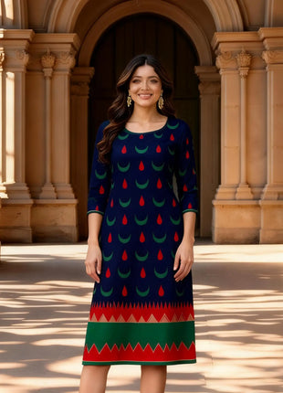 Muslim 2026 Kurt Christmas Women's Casual Fashion Comfortable Dress 2026 Slit hem Straight Tube Casual Ethnic Arabian Dress