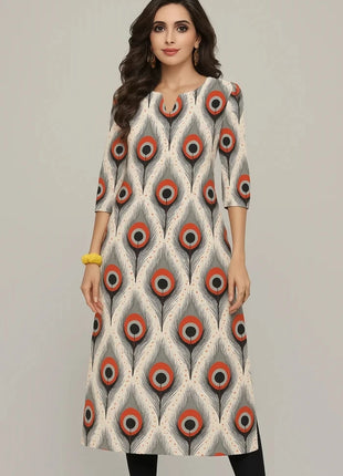 Muslim Dress Kurt Women's Fashionable And Elegant Long Sleeved Straight Tube Casual Round Neck Color Pattern Abaya Luxury